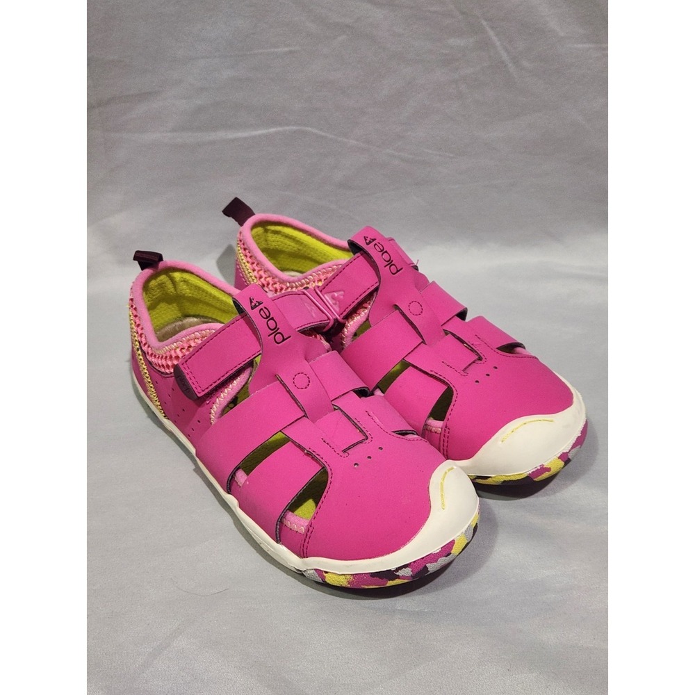 Plae Sam 2.0 Water Sandals Girls Size 3 Pink Yellow Excellent Hybrid Sport Shoes